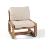 Chaise Low Dining Susan - teck recyclé avec coussin - 1