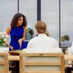 Chaise Low Dining Susan - teck recyclé avec coussin - 2