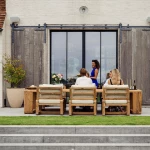 Chaise Low Dining Susan - teck recyclé avec coussin - 3