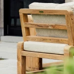 Chaise Low Dining Susan - teck recyclé avec coussin - 6