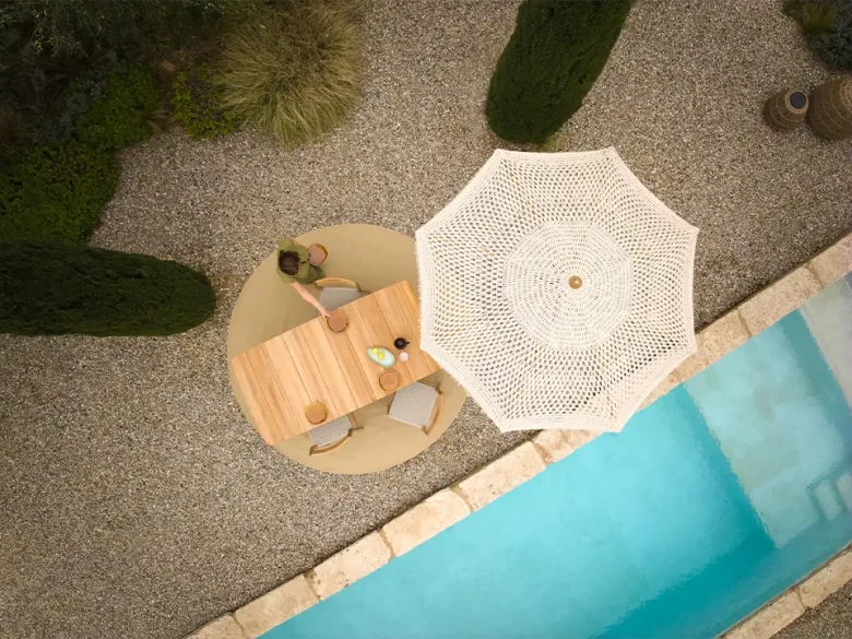 Pack Parasol Macramé Naturel & Socle Lucca