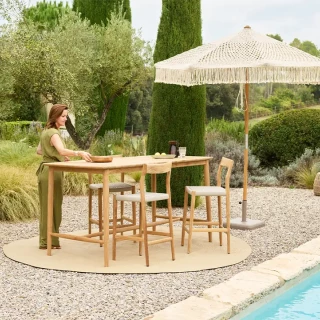 Pack Parasol Macramé Naturel & Socle Lucca