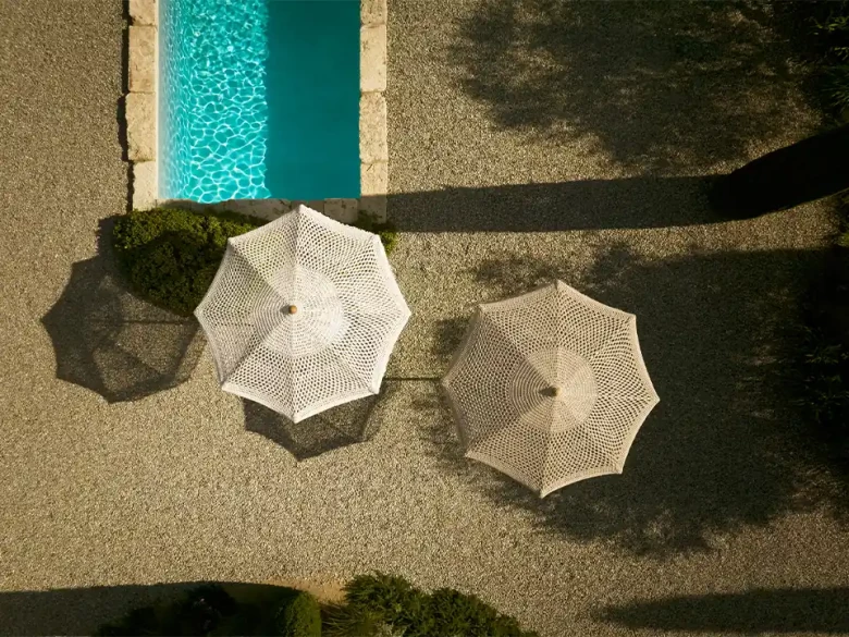 Pack Parasol Macramé Naturel & Socle Lucca