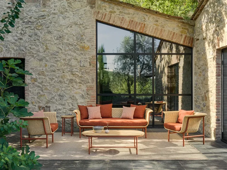 Salon de Jardin Complet Wicked - terracotta / naturel