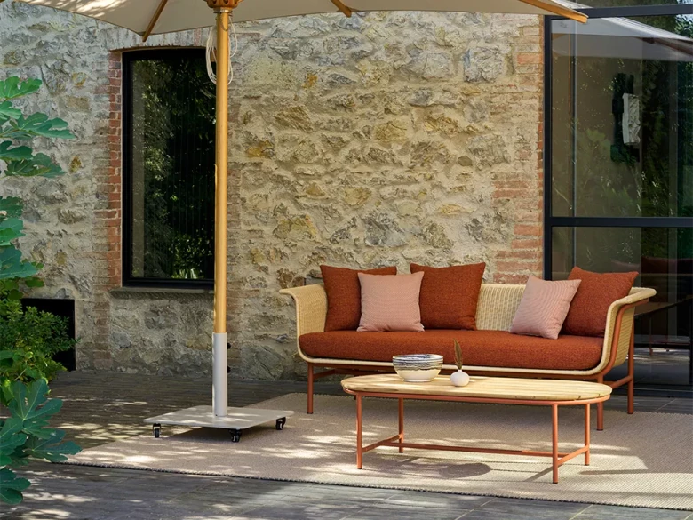 Salon de Jardin Complet Wicked - terracotta / naturel