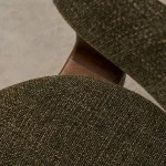 Chaise 3 pieds Granite - tissu chenille vert / bois de frêne finition foncée - 10