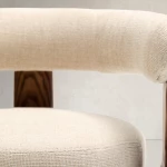 Chaise 3 pieds Granite - tissu chenille beige / bois de frêne finition foncée - 8