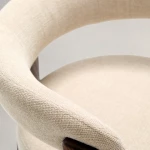 Chaise 3 pieds Granite - tissu chenille beige / bois de frêne finition foncée - 9