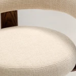 Chaise 3 pieds Granite - tissu chenille beige / bois de frêne finition foncée - 10