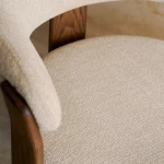 Chaise 3 pieds Granite - tissu chenille beige / bois de frêne finition foncée - 14