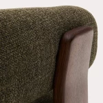 Fauteuil Granite - tissu chenille vert / bois de frêne finition foncée - 5