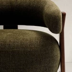 Fauteuil Granite - tissu chenille vert / bois de frêne finition foncée - 6