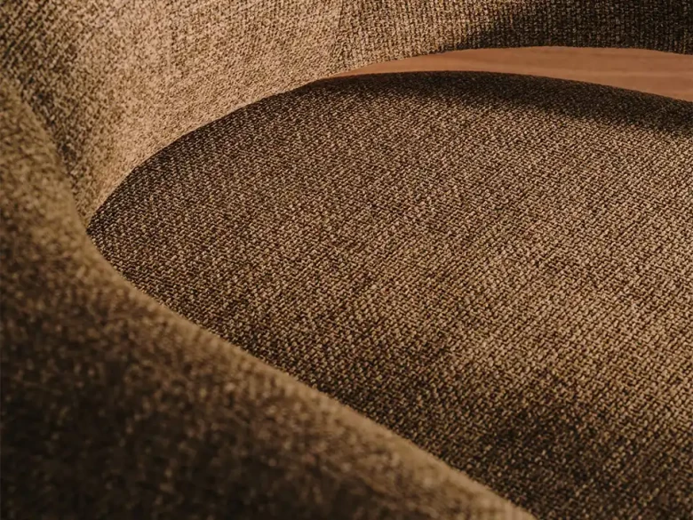 Fauteuil Granite - tissu chenille vert / bois de frêne finition foncée