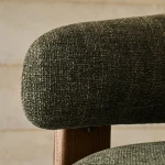 Fauteuil Granite - tissu chenille vert / bois de frêne finition foncée - 12