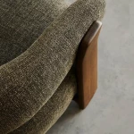 Fauteuil Granite - tissu chenille vert / bois de frêne finition foncée - 13