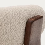Fauteuil Granite - tissu chenille beige / bois de frêne finition foncée - 5