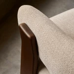 Fauteuil Granite - tissu chenille beige / bois de frêne finition foncée - 8