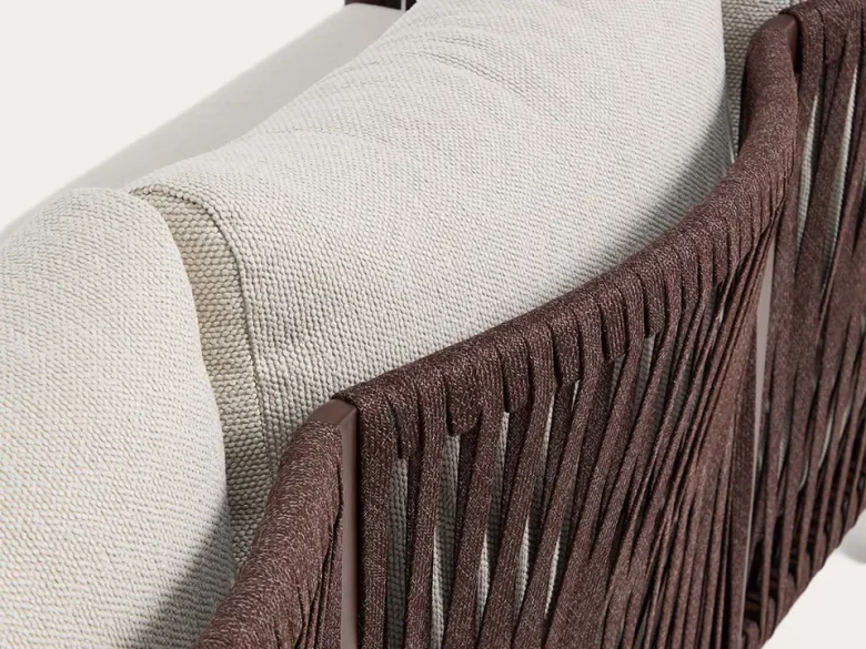 Ensemble de jardin Aleria - aluminium / corde synthétique marron