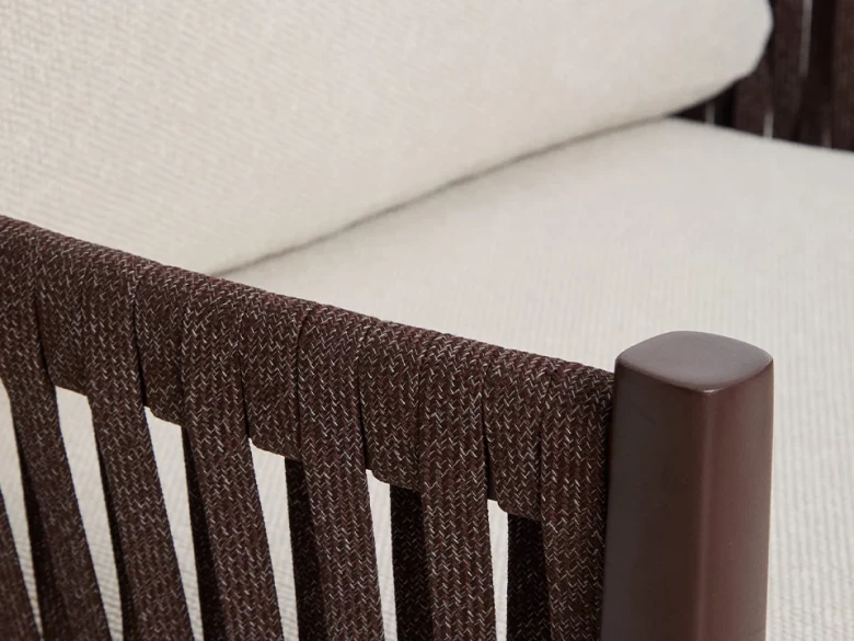 Ensemble de jardin Aleria - aluminium / corde synthétique marron