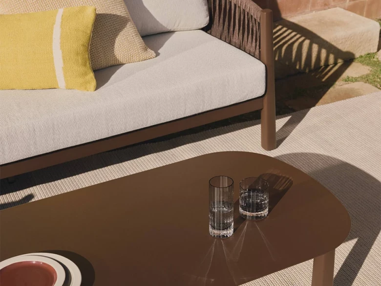 Ensemble de jardin Aleria - aluminium / corde synthétique marron