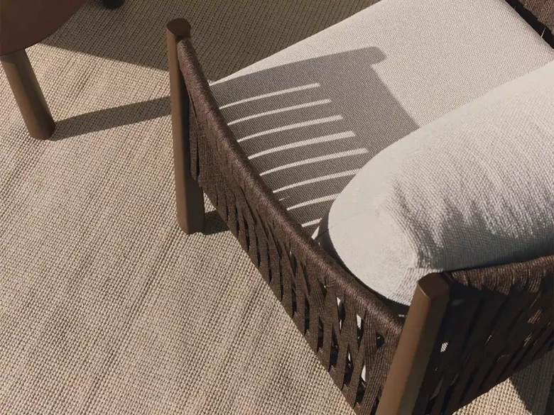 Ensemble de jardin Aleria - aluminium / corde synthétique marron