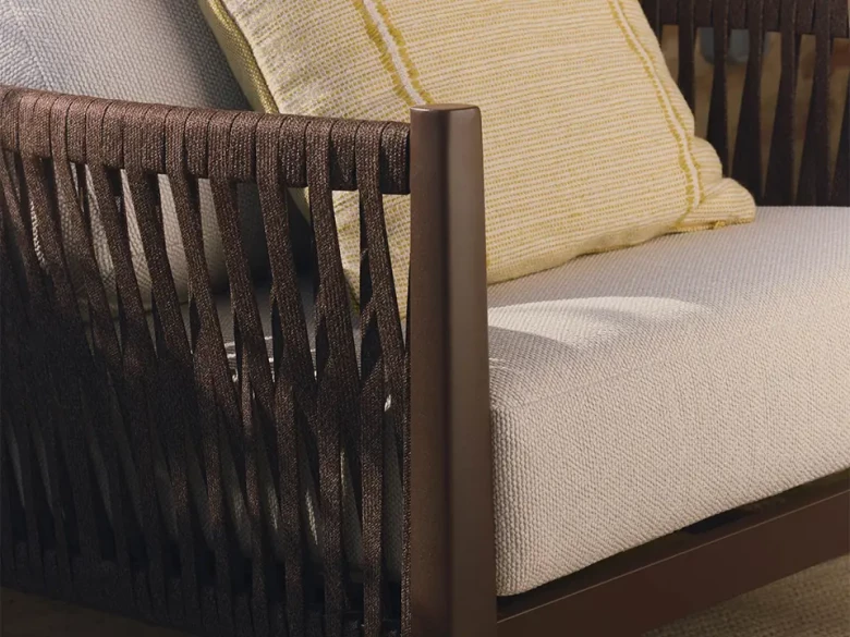 Ensemble de jardin Aleria - aluminium / corde synthétique marron