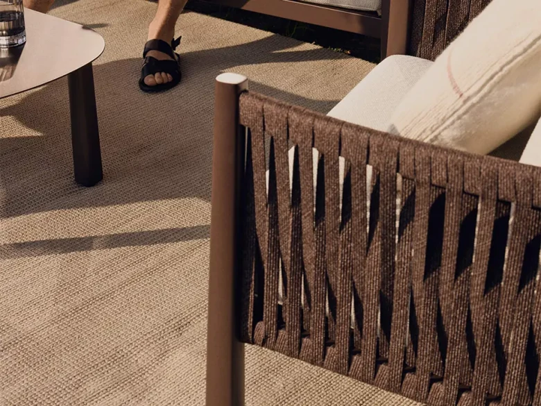 Ensemble de jardin Aleria - aluminium / corde synthétique marron