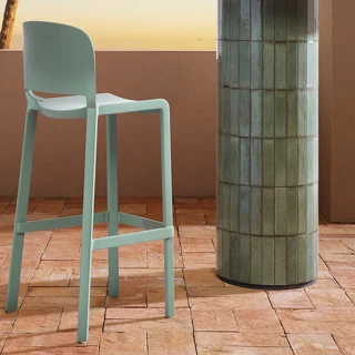 Tabouret avec dossier Dome 263 - vert menthe glacé
