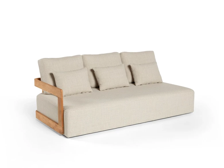 Grand canapé d'angle Rafa - teak / mario siesta taupe