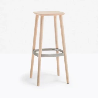 Tabouret Haut Babila 2706 Pedrali - frêne et aluminium - seconde vie