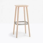 Tabouret Haut Babila 2706 Pedrali - frêne et aluminium - seconde vie - 1