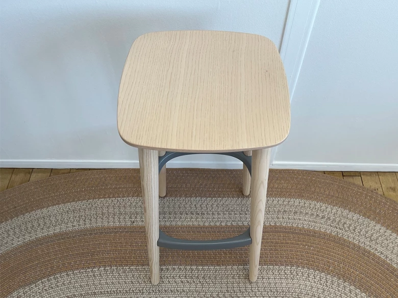 Tabouret Haut Babila 2706 Pedrali - frêne et aluminium - seconde vie