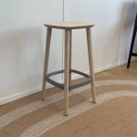 Tabouret Haut Babila 2702 Pedrali - frêne et aluminium - seconde vie - 3