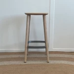 Tabouret Haut Babila 2702 Pedrali - frêne et aluminium - seconde vie - 2