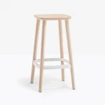 Tabouret Haut Babila 2702 Pedrali - frêne et aluminium - seconde vie - 1