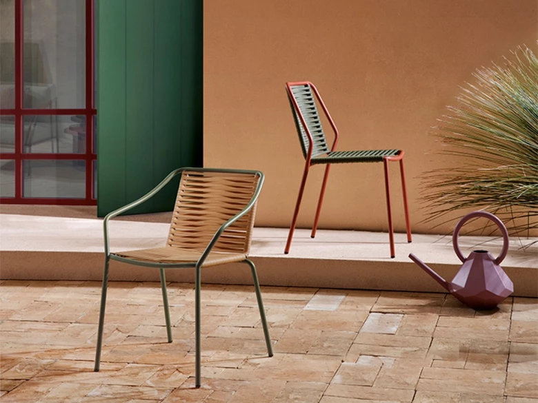 Chaise Philía 3905 - vert/miel (lot de 2)