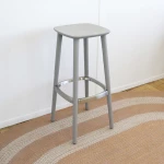 Tabouret Haut Babila 2706 Pedrali - frêne gris et satin- seconde vie - 3