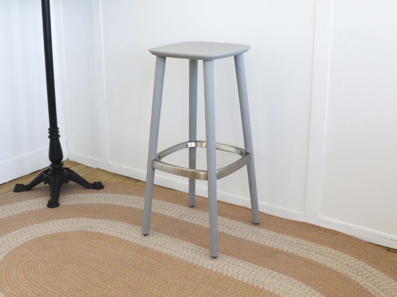 Tabouret Haut Babila 2706 Pedrali - frêne gris et satin- seconde vie