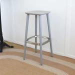 Tabouret Haut Babila 2706 Pedrali - frêne gris et satin- seconde vie - 4