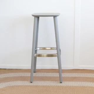 Tabouret Haut Babila 2706 Pedrali - frêne gris et satin- seconde vie