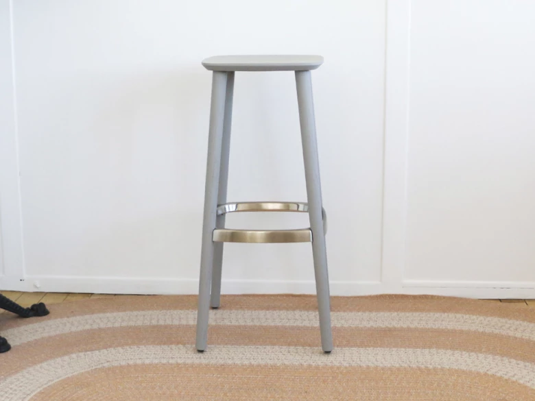 Tabouret Haut Babila 2706 Pedrali - frêne gris et satin- seconde vie