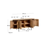 Buffet 4 portes Licia - bois de manguier massif - 10