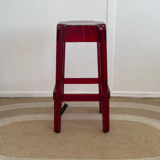 Tabouret Haut Rubik 580 Pedrali - rouge transparent - seconde vie