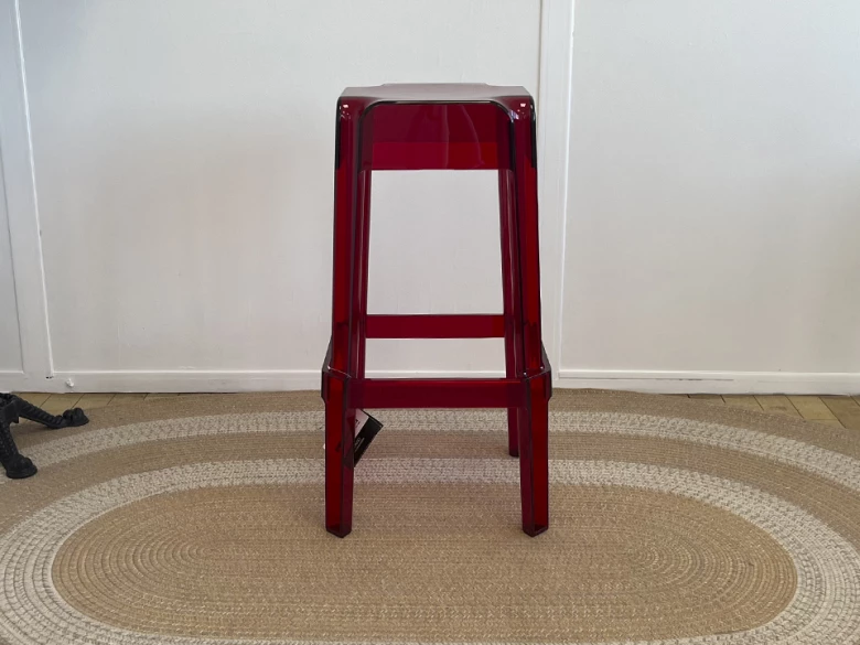 Tabouret Haut Rubik 580 Pedrali - rouge transparent - seconde vie