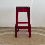 Tabouret Haut Rubik 580 Pedrali - rouge transparent - seconde vie - 2