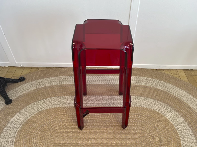 Tabouret Haut Rubik 580 Pedrali - rouge transparent - seconde vie