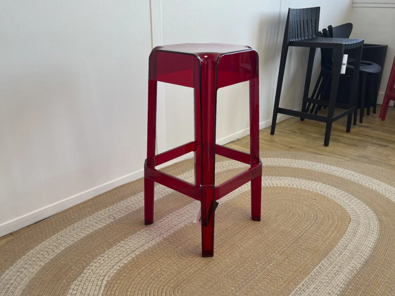 Tabouret Haut Rubik 580 Pedrali - rouge transparent - seconde vie