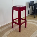 Tabouret Haut Rubik 580 Pedrali - rouge transparent - seconde vie - 4