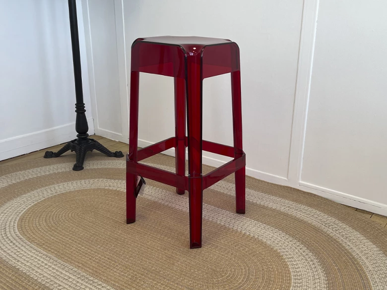 Tabouret Haut Rubik 580 Pedrali - rouge transparent - seconde vie