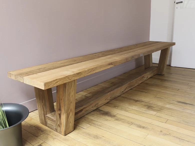 Banc Dundee Gescova - teck naturel - seconde vie